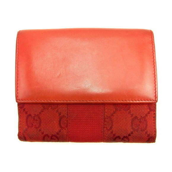 Gucci Wallet Bifold Red Accessory Canvas GG - Picture 2 of 6